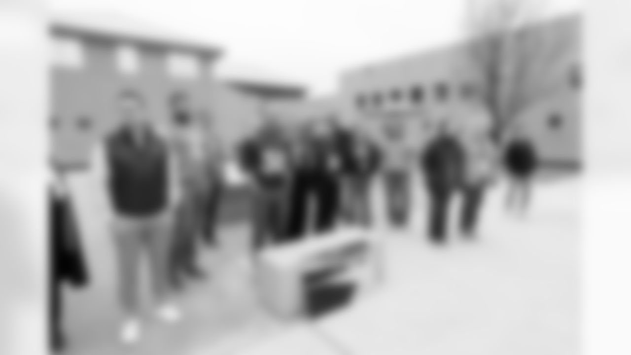 Photos from the ribbon cutting of the remodeled courtyard on Tuesday, December 16, 2025 at Marvin W. Foote Youth Services Center in Englewood, Colorado.
Photo by Gabriel Christus / Denver Broncos