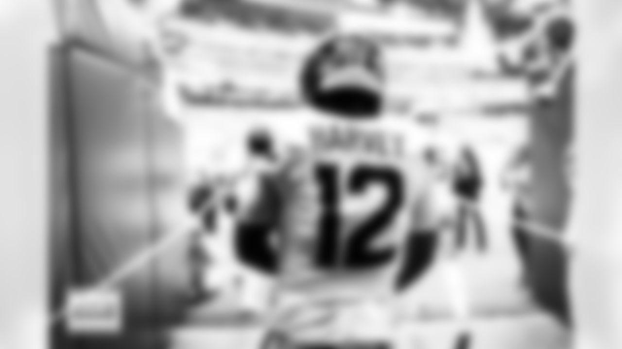 Denver Broncos running back RJ Harvey (12) walks out of the tunnel before the Broncos' Week 9 game against the Houston Texans at NRG Stadium in Houston, Texas on November 2, 2025. Photo by Gabriel Christus / Denver Broncos