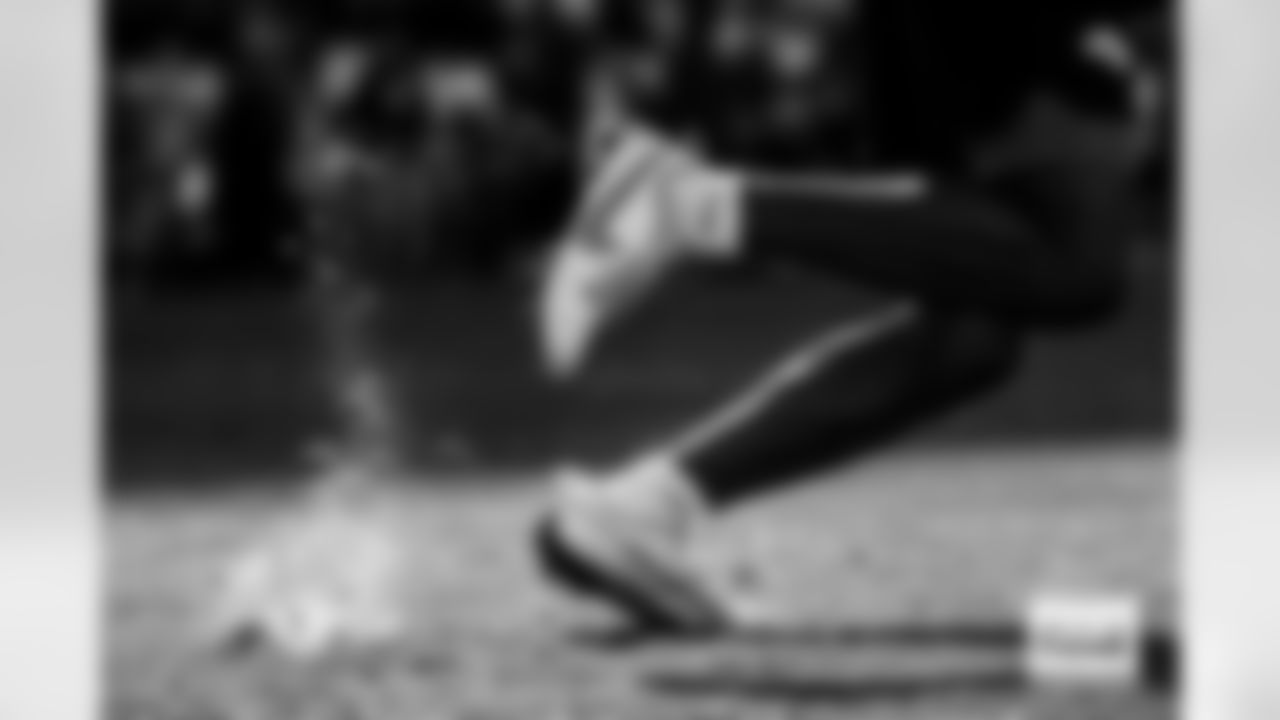 Grass and dirt trail a player's feet before the Broncos' Week 18 game against the Los Angeles Chargers at Empower Field at Mile High in Denver, Colorado on January 4, 2026. Photo by Ben Swanson / Denver Broncos