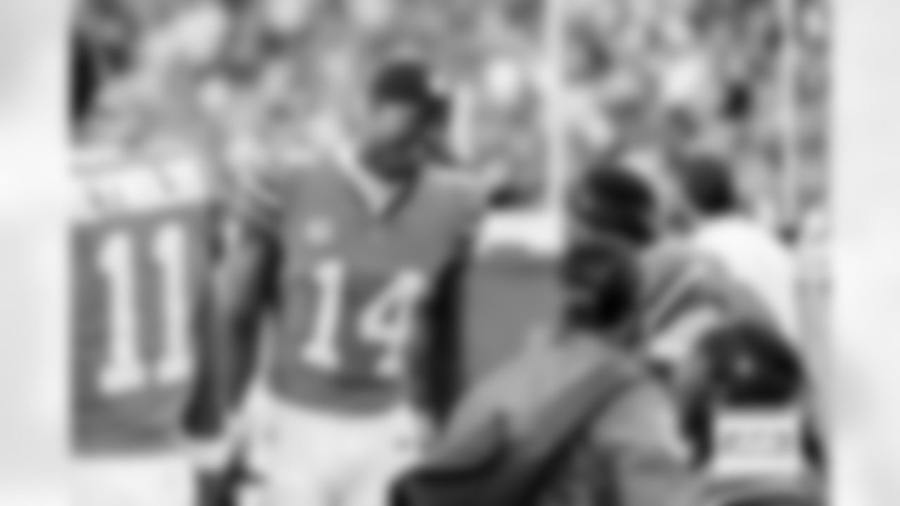 Courtland Sutton on the sideline during the Broncos' Week 5 game against the Las Vegas Raiders at Empower Field at Mile High in Denver, Colorado on October 6, 2024. Photo by Gabriel Christus / Denver Broncos