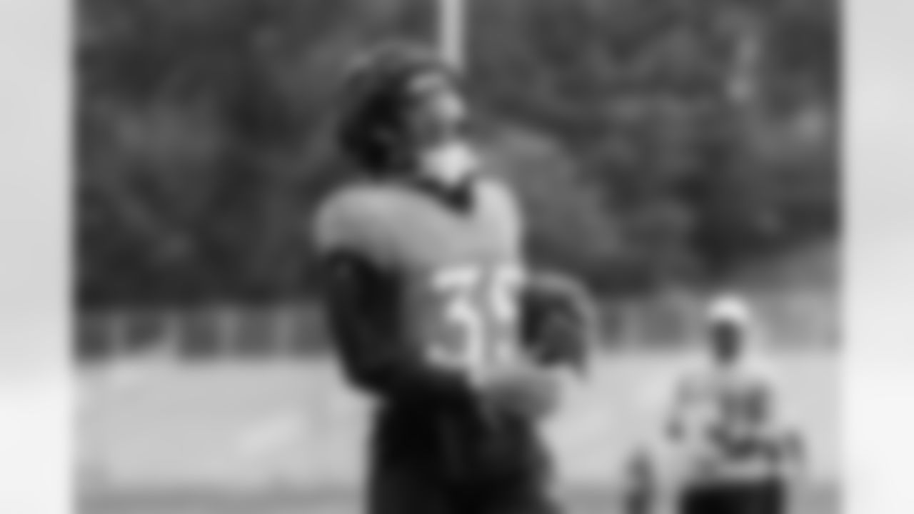 Reese Taylor during practice at The Greenbrier in White Sulphur Springs, West Virginia on September 25, 2024. Photo by Nicole Pennetta / Denver Broncos