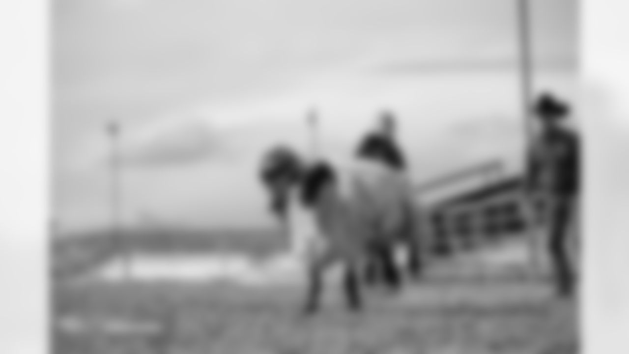 Photos from the filming of the Denver Broncos' mutton-busting-themed 2025 schedule release video.
Photo by Gabriel Christus / Denver Broncos