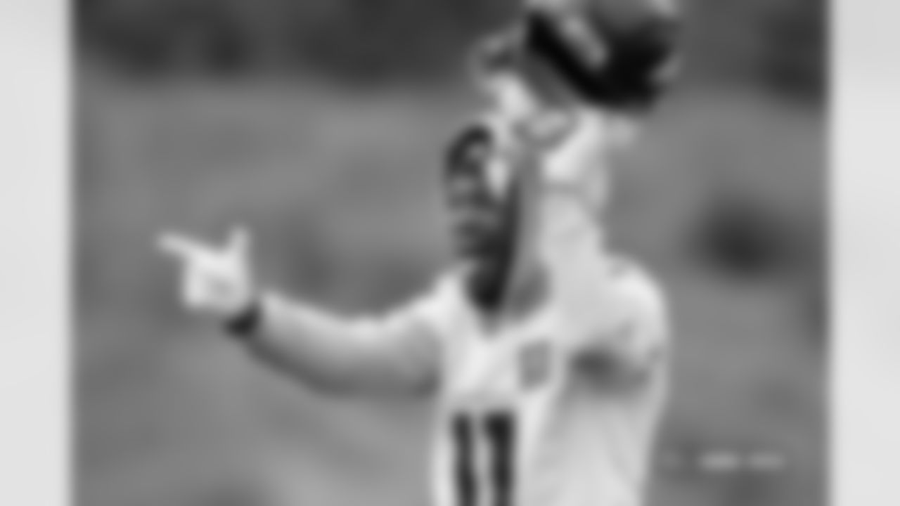 Troy Franklin during practice in Ware, England on October 10, 2025. Photo by Ben Swanson / Denver Broncos