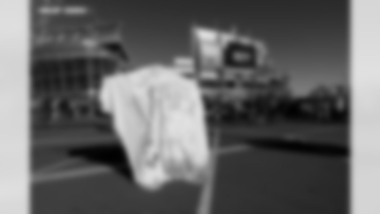 A Denver Broncos fan holds a homemade banner before the Broncos' Divisional Round playoff game against the Buffalo Bills at Empower Field at Mile High in Denver, Colorado on January 17, 2026. Photo by Gabriel Christus / Denver Broncos
