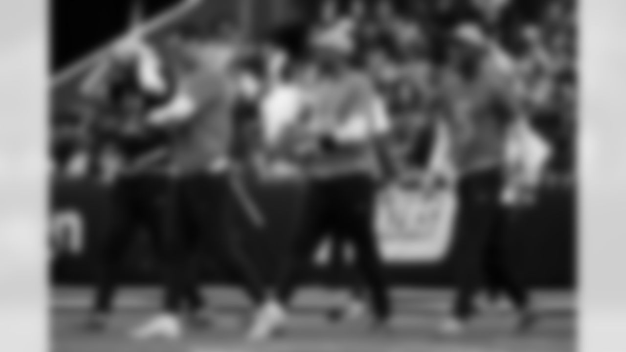 Cincinnati Bengals quarterback Joe Flacco (16), Denver Broncos wide receiver Courtland Sutton (14) and Cincinnati Bengals wide receiver Tee Higgins (5) stand on the field during the 2026 Pro Bowl Game on Tuesday, February 3, 2026 in San Francisco, California. (Kara Durrette/NFL)