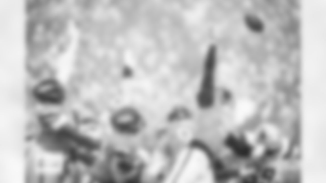 The Broncos defend a field goal during the AFC Championship Game between the Denver Broncos and New England Patriots at Empower Field at Mile High in Denver, Colorado on January 25, 2026. Photo by Kyle Cooper / Denver Broncos