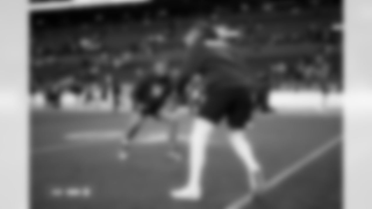 Mike McGlinchey (69) before the Broncos' Week 10 game against the Las Vegas Raiders at Empower Field at Mile High in Denver, Colorado on November 6, 2025. Photo by Ben Swanson / Denver Broncos