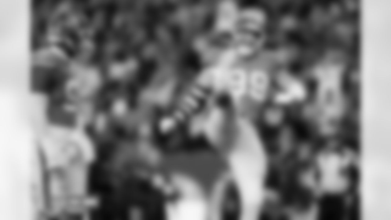 Zach Allen (99) during the Broncos' Week 10 game against the Las Vegas Raiders at Empower Field at Mile High in Denver, Colorado on November 6, 2025. Photo by Ben Swanson / Denver Broncos