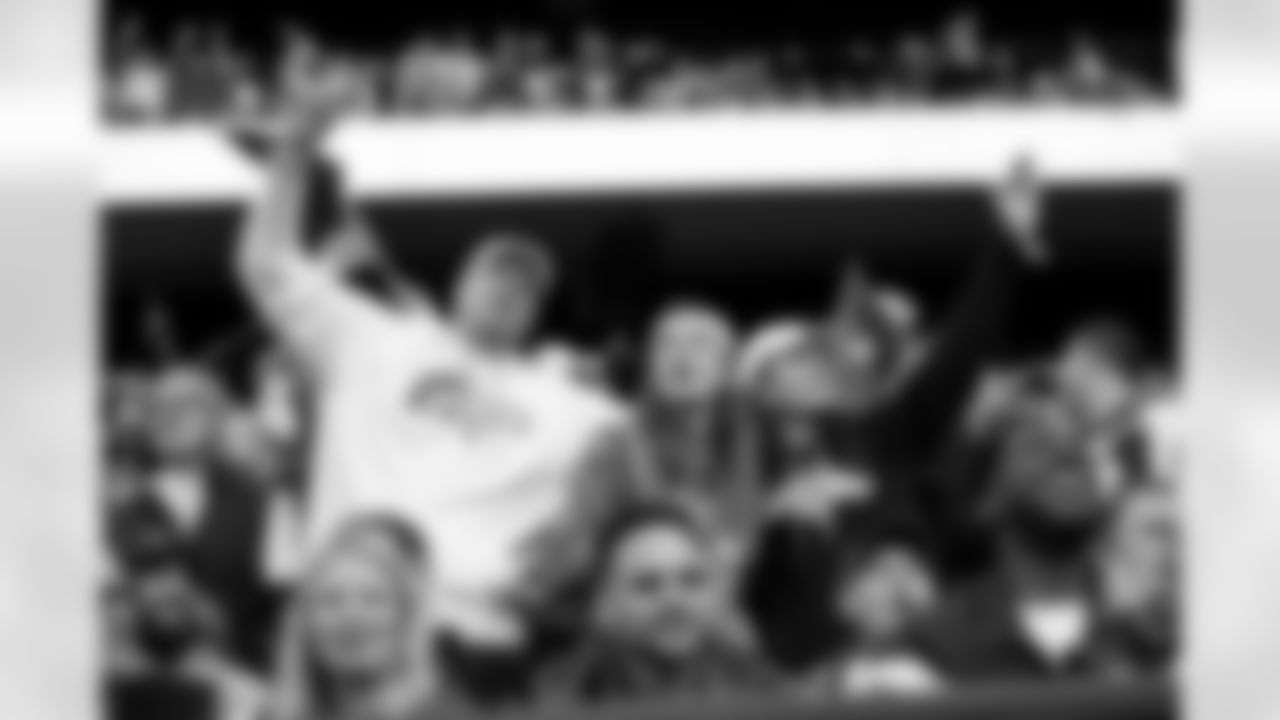 Fans during the Broncos' Week 6 game against the New York Jets at Tottenham Hotspur Stadium in London, England on October 12, 2025. Photo by Ben Swanson / Denver Broncos