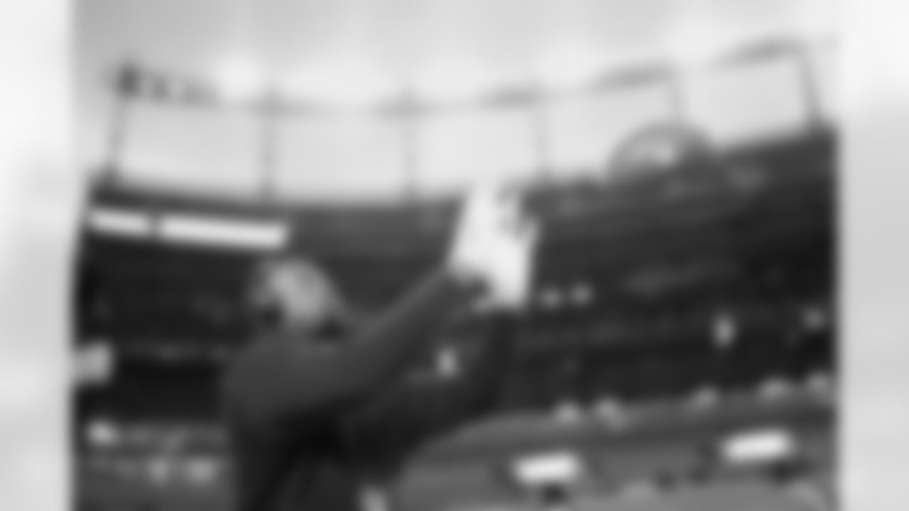 Chris Manhertz before the Broncos' Week 15 game against the Detroit Lions at Ford Field in Detroit, Michigan on December 24, 2023. Photo by Gabriel Christus / Denver Broncos