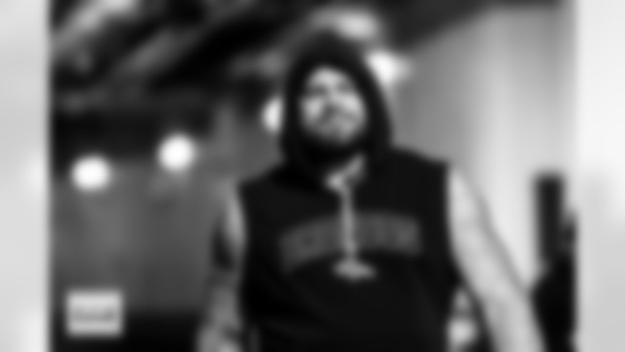 Quinn Meinerz walks through the tunnel before the AFC Championship Game between the Denver Broncos and New England Patriots at Empower Field at Mile High in Denver, Colorado on January 25, 2026. Photo by Ben Swanson / Denver Broncos