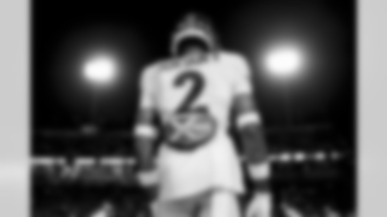 Pat Surtain II before the Broncos' Week 10 game against the Buffalo Bills at Highmark Stadium in Orchard Park, New York on November 13, 2023.