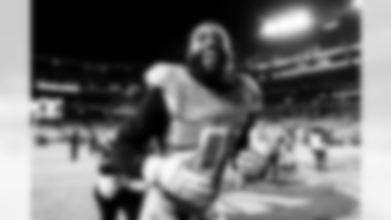 Denver Broncos linebacker Jonathon Cooper (0) smiles as he jogs off the field after the Broncos' Week 13 game against the Washington Commanders at Northwest Stadium in Landover, Maryland on November 30, 2025. Photo by Ben Swanson / Denver Broncos