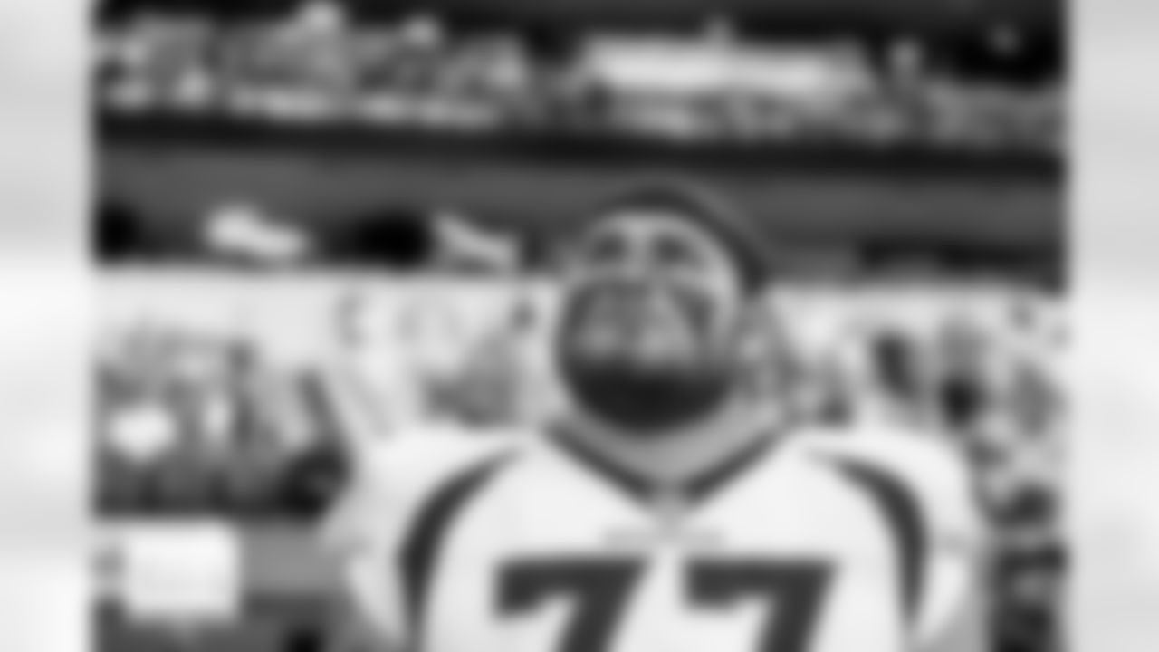 Denver Broncos offensive lineman Quinn Meinerz (77) before the Broncos' Week 14 game against the Los Angeles Chargers at SoFi Stadium in Inglewood, California on December 10, 2023. Photo by Gabriel Christus / Denver Broncos