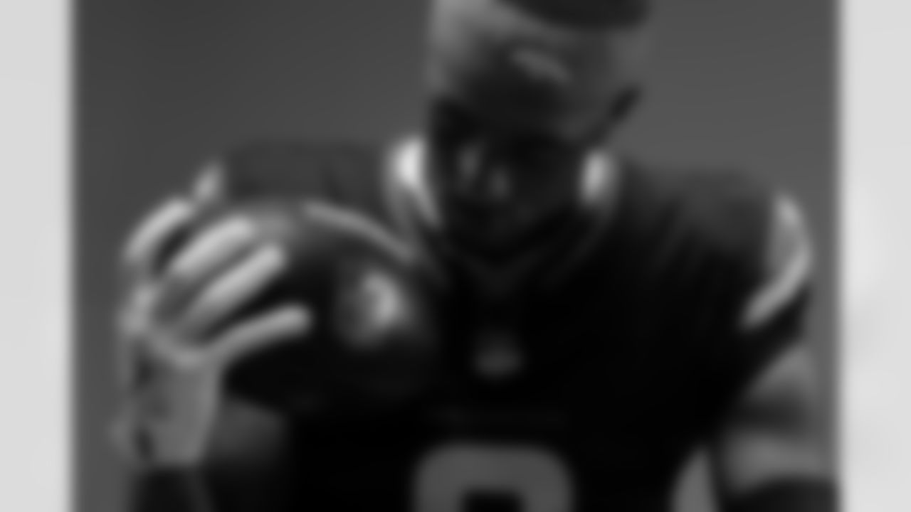 Pat Surtain II poses for a portrait on the Broncos' 2025 media day. Photo by Ben Swanson / Denver Broncos