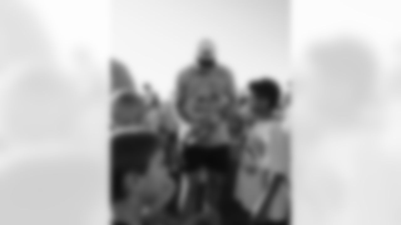 Adam Trautman during a free youth football camp hosted by Garett Bolles and his GB3 Foundation at Legend High School on June 9, 2025 in Parker, Colorado. Photo by Eli Millner