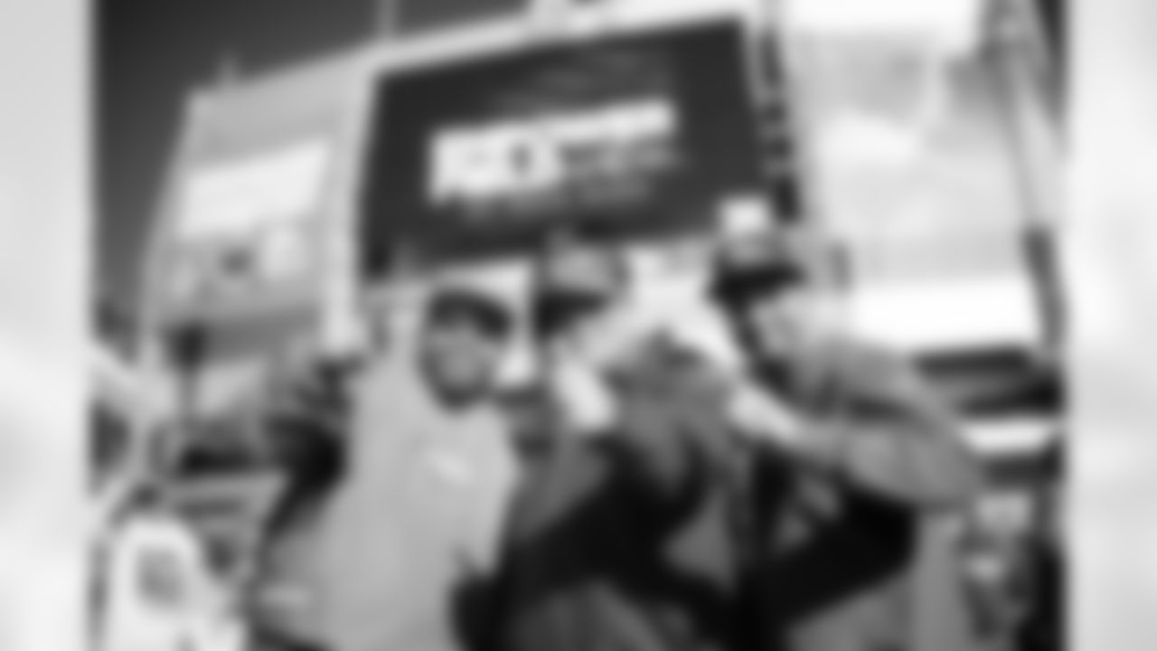 Broncos fans with a Chiefs fan dressed as Andy Reid before the Broncos' Week 11 game against the Kansas City Chiefs at Empower Field at Mile High in Denver, Colorado on November 16, 2025. Photo by Ben Swanson / Denver Broncos