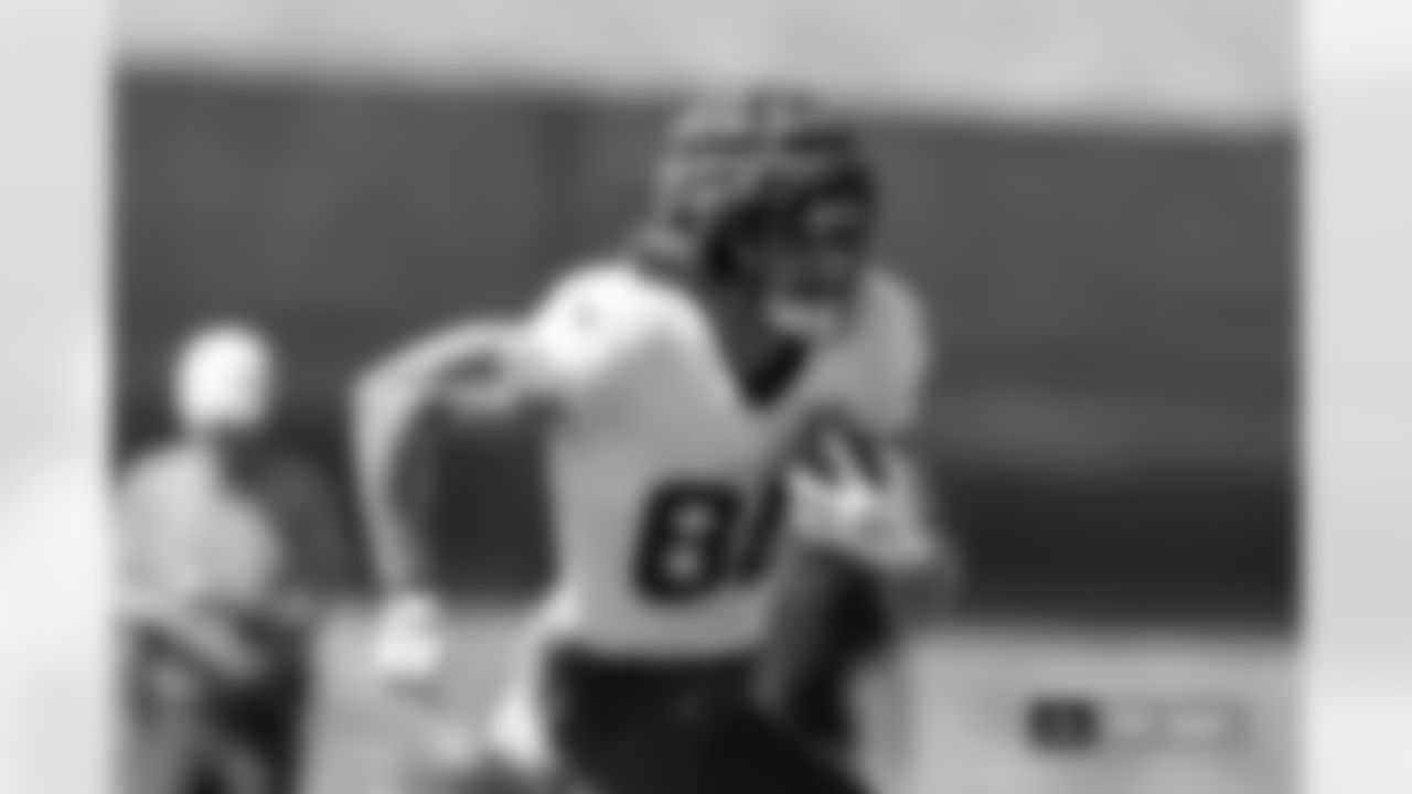 Greg Dulcich during practice on Wednesday, September 11, 2024 at Broncos Park Powered by CommonSpirit in Englewood, Colorado.
Photo by Gabriel Christus / Denver Broncos