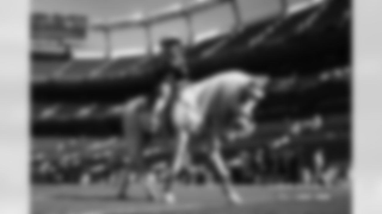 Thunder the horse before the Broncos' Week 16 game against the Jacksonville Jaguars at Empower Field at Mile High in Denver, Colorado on December 21, 2025. Photo by Ben Swanson / Denver Broncos