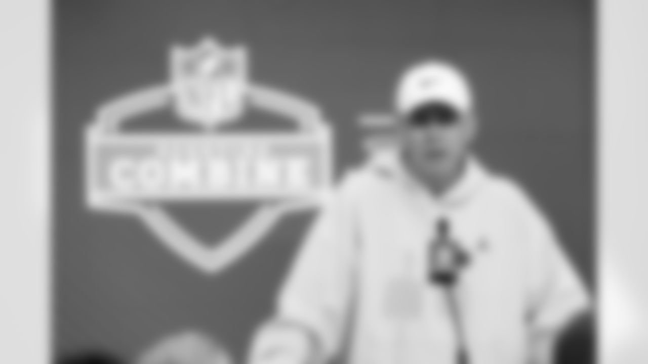 Head Coach Todd Monken speaks to the media at the 2026 NFL Combine on February 25, 2026 in Indianapolis, Indiana.