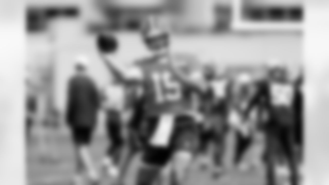 Quarterback Joe Flacco (15) during the fourth day of OTAs at CrossCountry Mortgage Campus on June 3, 2025.