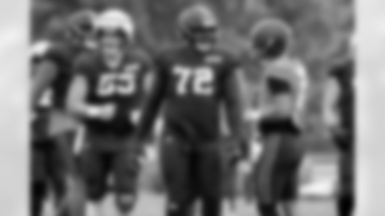 Offensive tackle KT Leveston (72) during practice at CrossCountry Mortgage Campus on October 15, 2025.