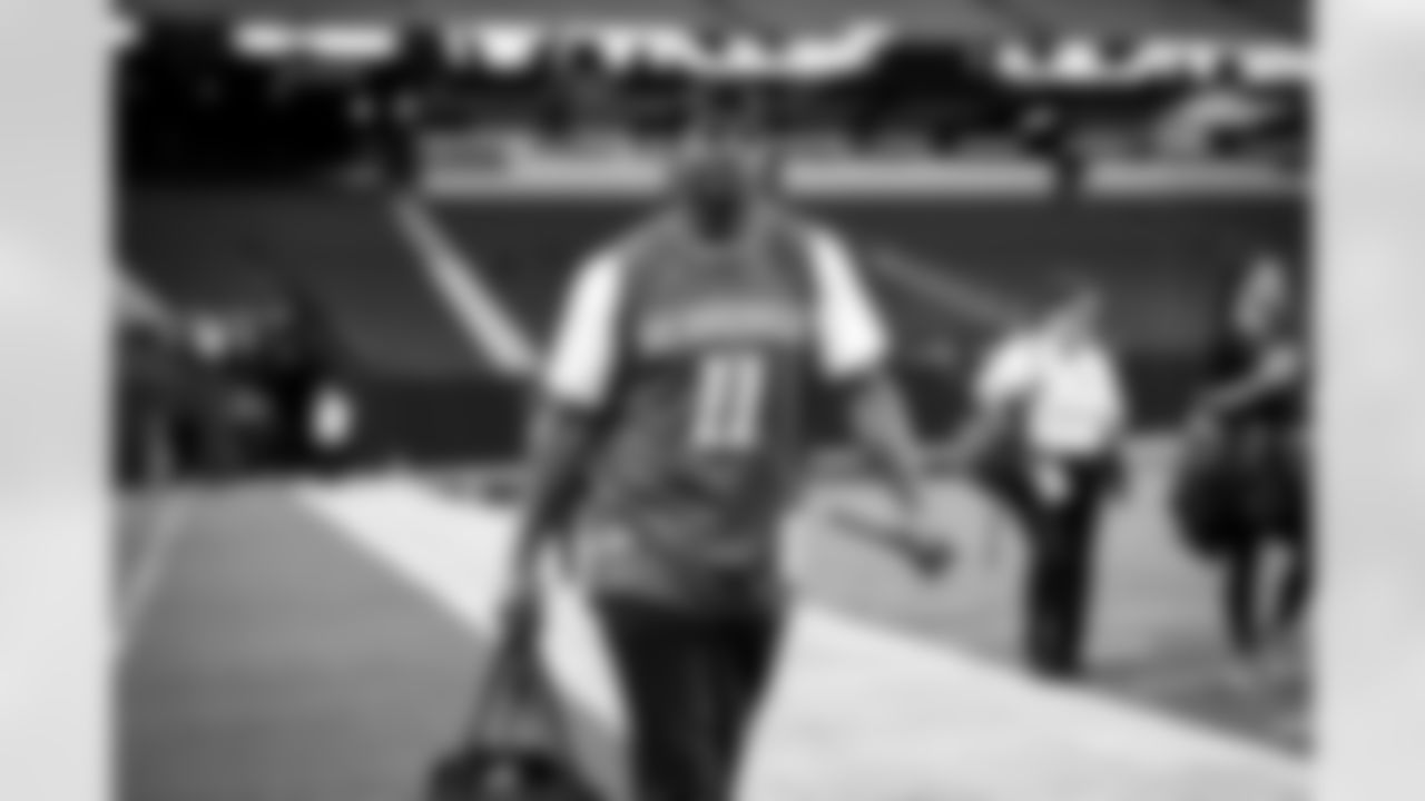 Wide receiver James Proche II (11) before a NFL football game between the Cleveland Browns and Las Vegas Raiders on September 29, 2024 at Allegiant Stadium.