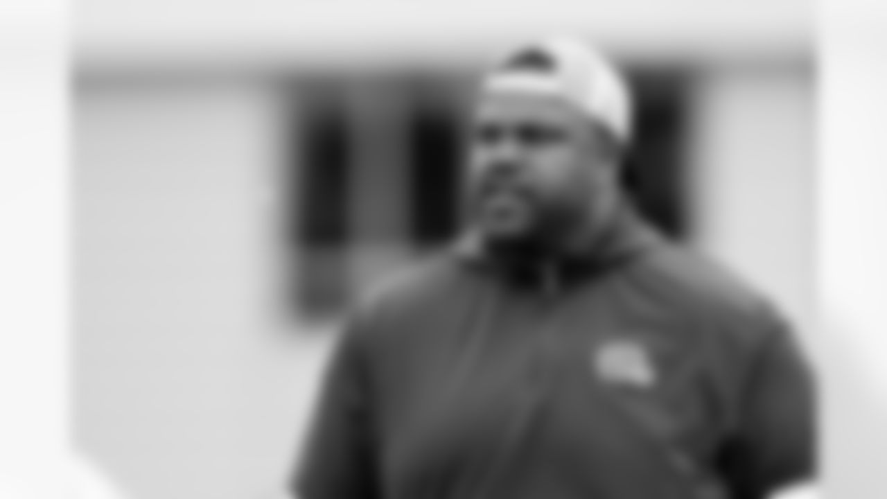 Assistant Defensive Line Coach Adam Morris during the first day of mandatory minicamp at CrossCountry Mortgage Campus on June 10, 2025.