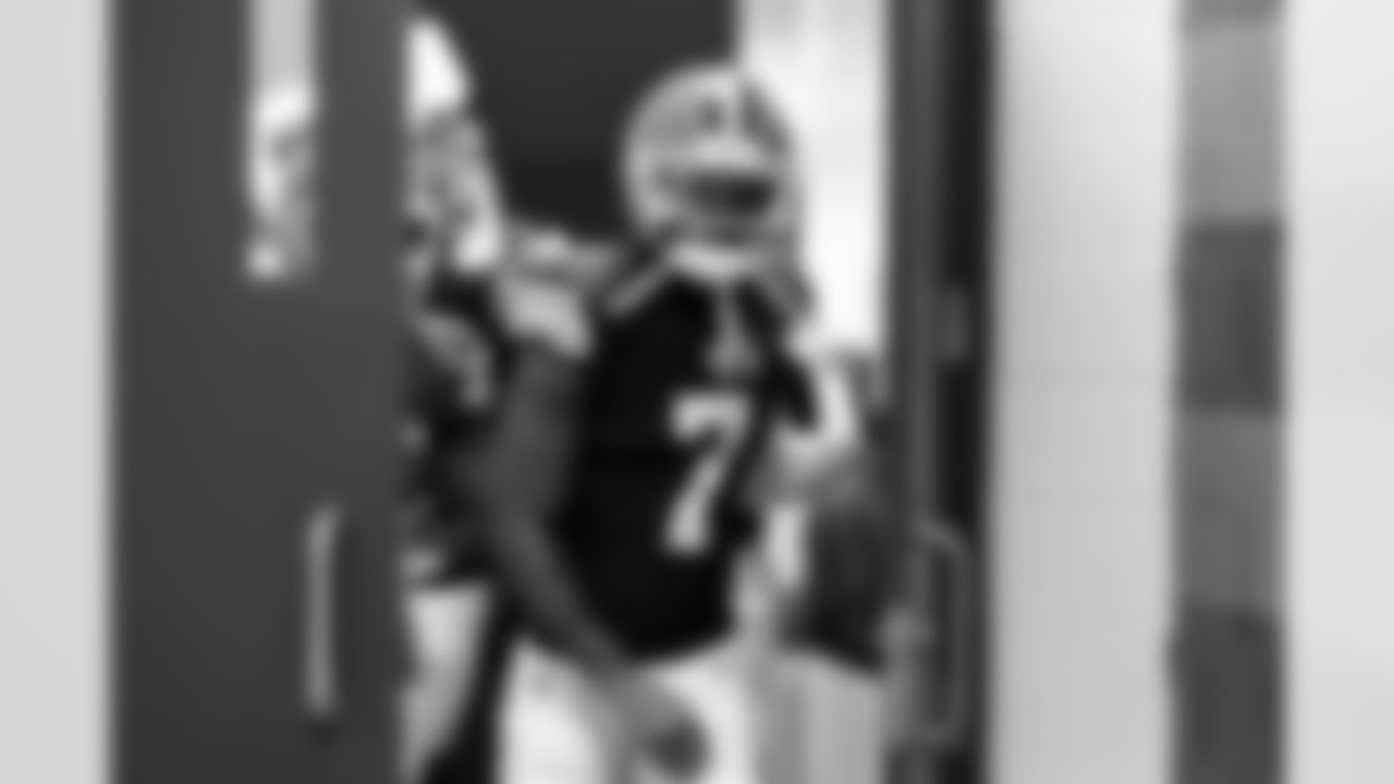 Cornerback Tyson Campbell (7) before a NFL football game between the Buffalo Bills and Cleveland Browns on December 21, 2025 at Huntington Bank Field.