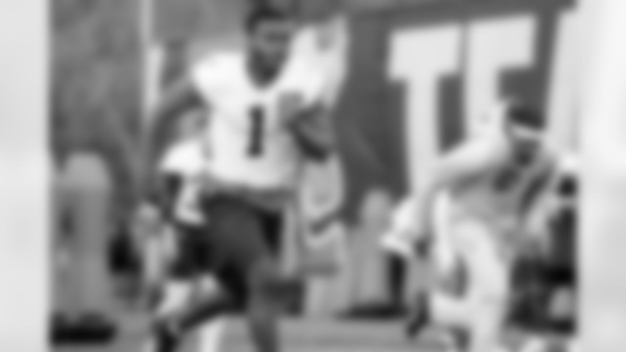 Cornerback Martin Emerson Jr. (1) during fieldwork in Phase II of the offseason at CrossCountry Mortgage Campus on May 6, 2025.
