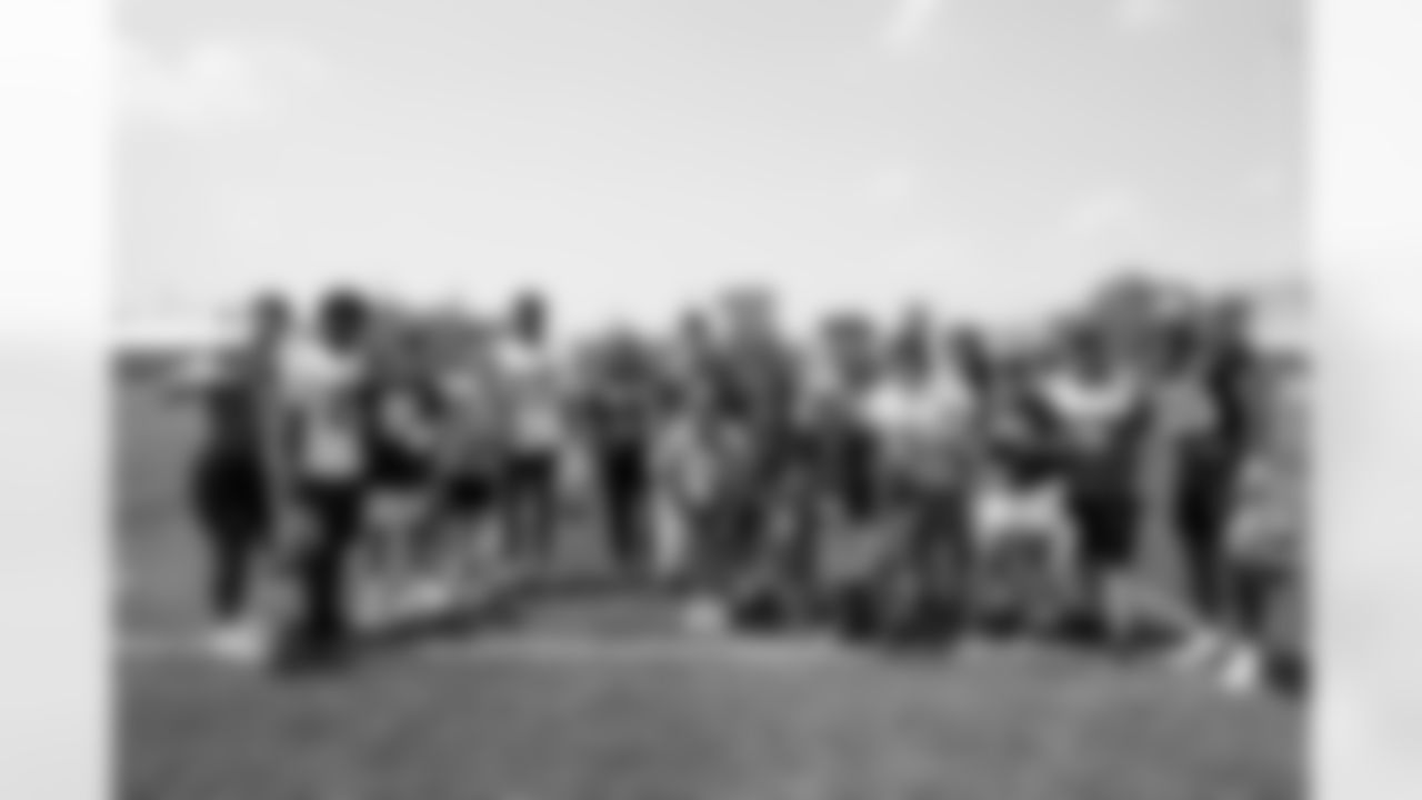 Players and Browns Foundation guests during the fifth day of OTAs at CrossCountry Mortgage Campus on June 4, 2025.