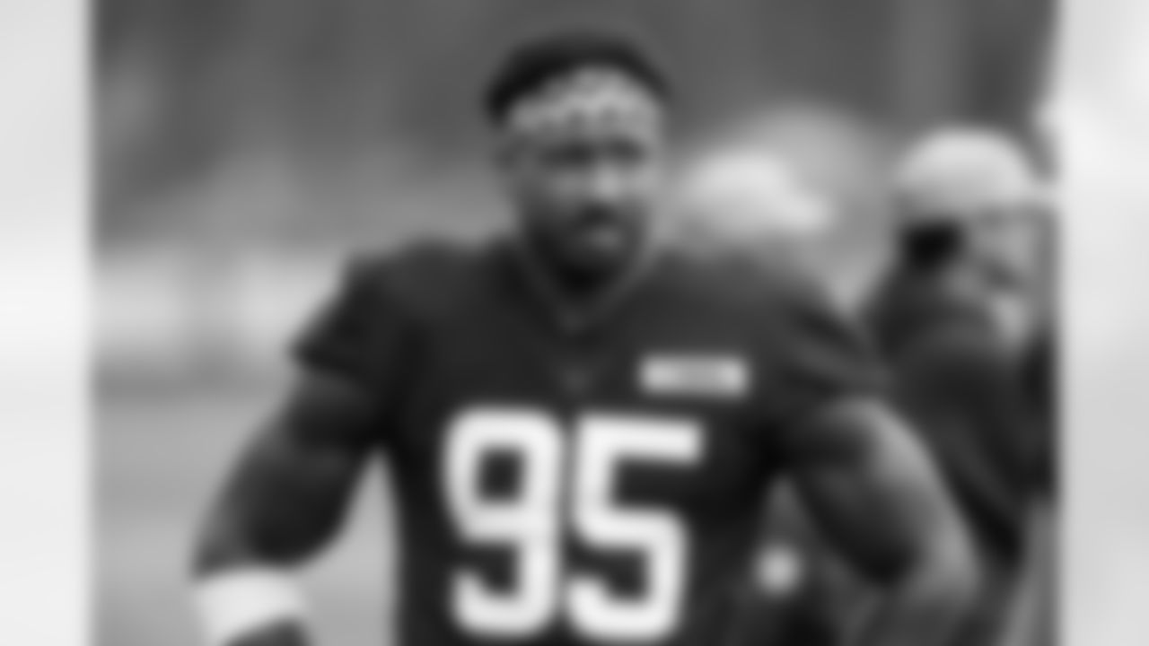 Defensive end Myles Garrett (95) during Day 17 of Training Camp at CrossCountry Mortgage Campus on August 21, 2025.