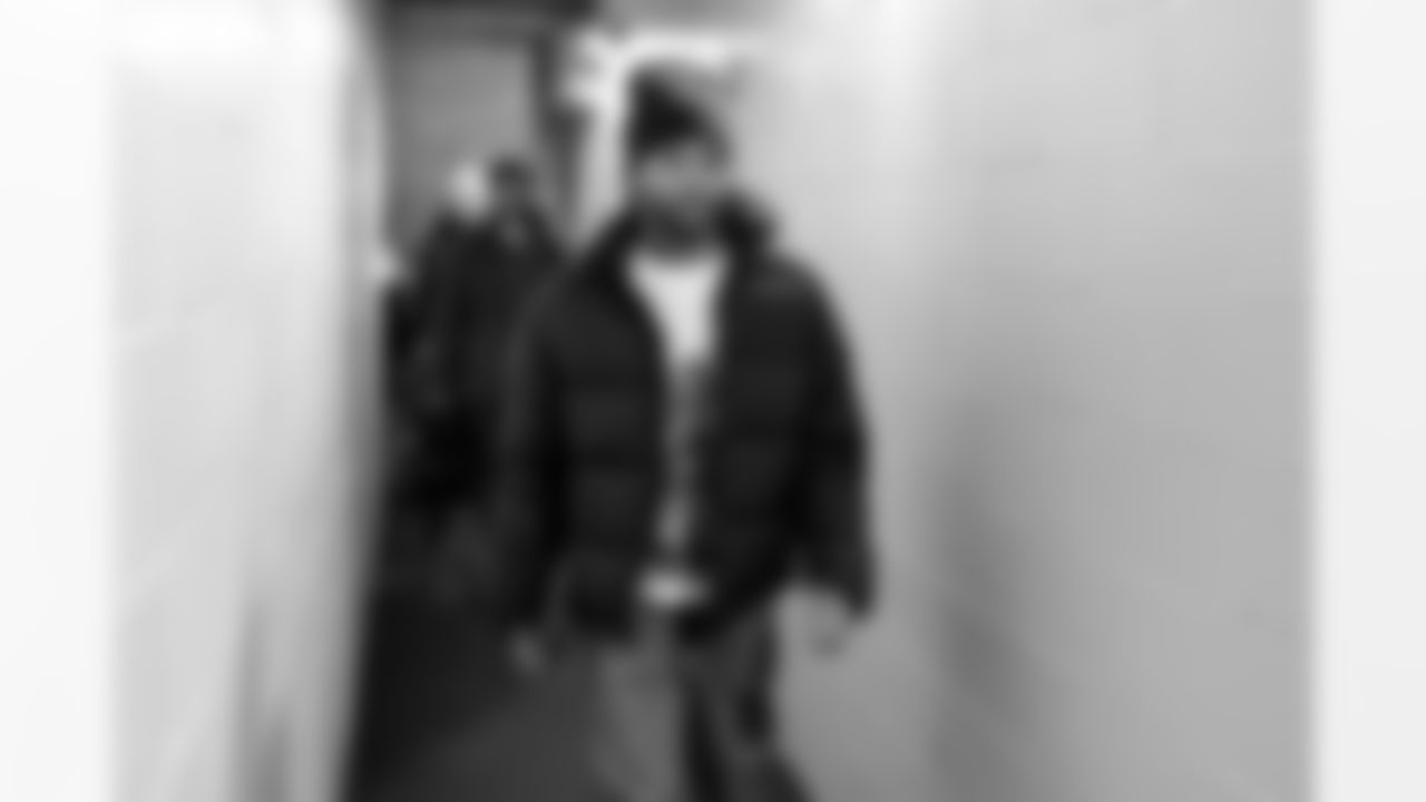 Wide receiver Gage Larvadain (84) before a NFL football game between the Cleveland Browns and Chicago Bears on December 14, 2025 at Soldier Field.