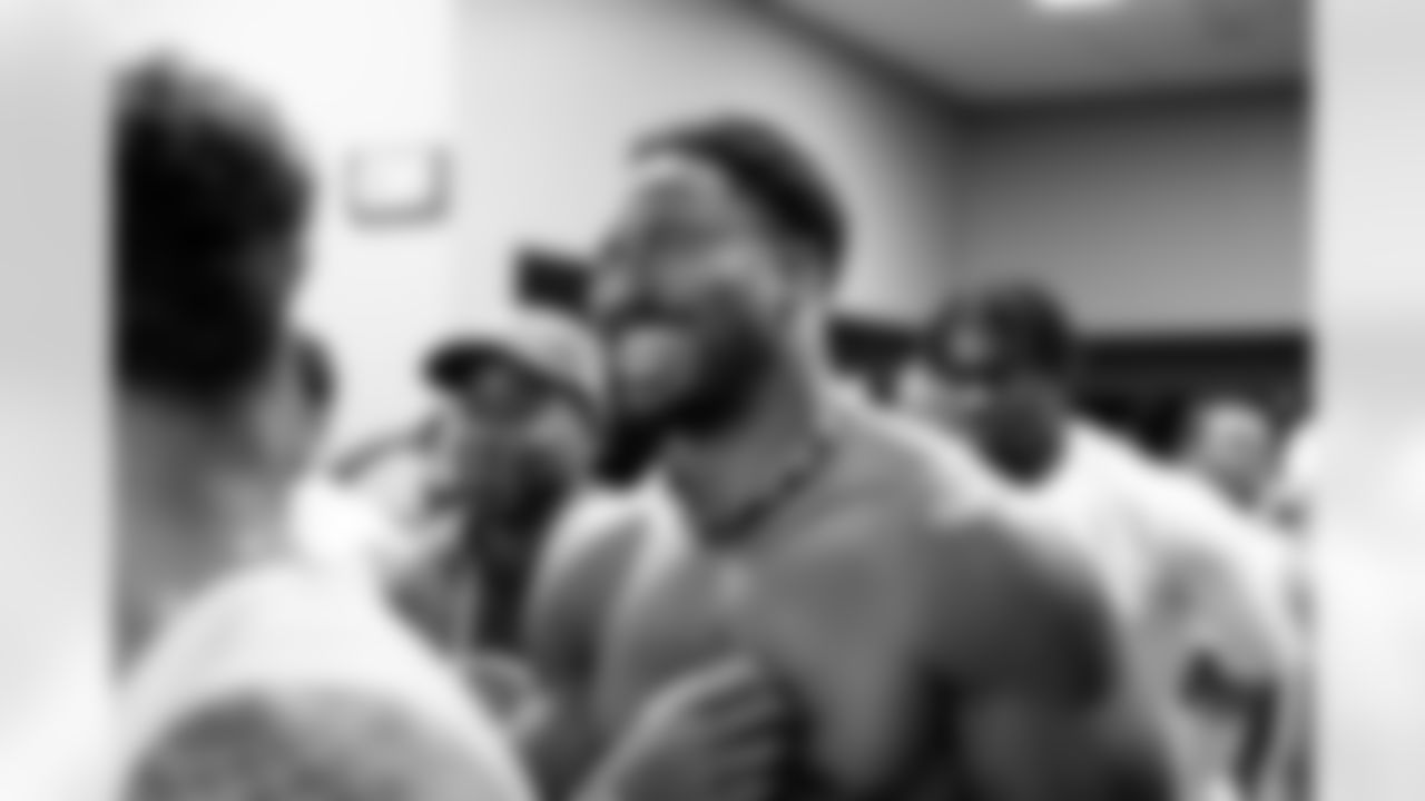 Defensive end Myles Garrett (95) after a NFL football game between the Cleveland Browns and Las Vegas Raiders on November 23, 2025 at Allegiant Stadium. The Browns won 24-10.