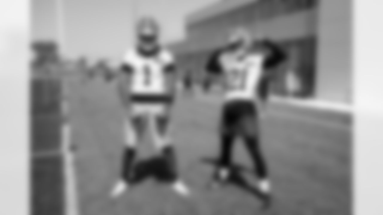 Cornerback Martin Emerson Jr. (1) and Cornerback Denzel Ward (21) during the second day of mandatory minicamp at CrossCountry Mortgage Campus on June 11, 2025.