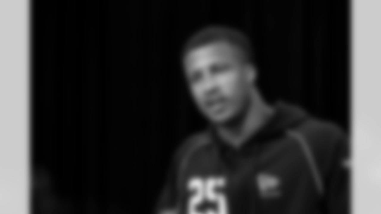 Linebacker Sonny Styles, Ohio State, speaks to the media at the 2026 NFL Combine on February 25, 2026 in Indianapolis, Indiana.