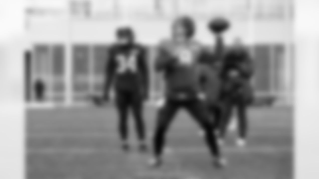 Quarterback Dillon Gabriel (8) during practice at CrossCountry Mortgage Campus on December 3, 2025.