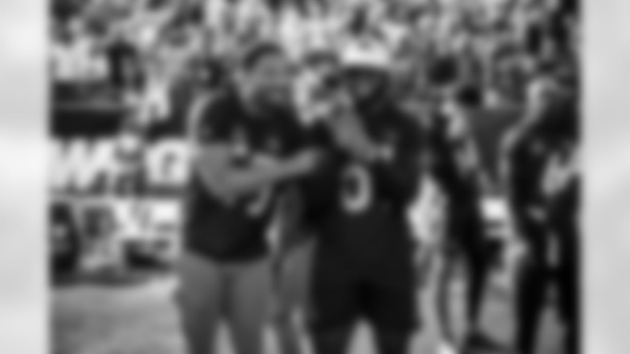 Defensive end Myles Garrett (95) and Texans Defensive end Will Anderson Jr. (51) before the 2024 Pro Bowl Games at Camping World Stadium in Orlando on February 4, 2024.