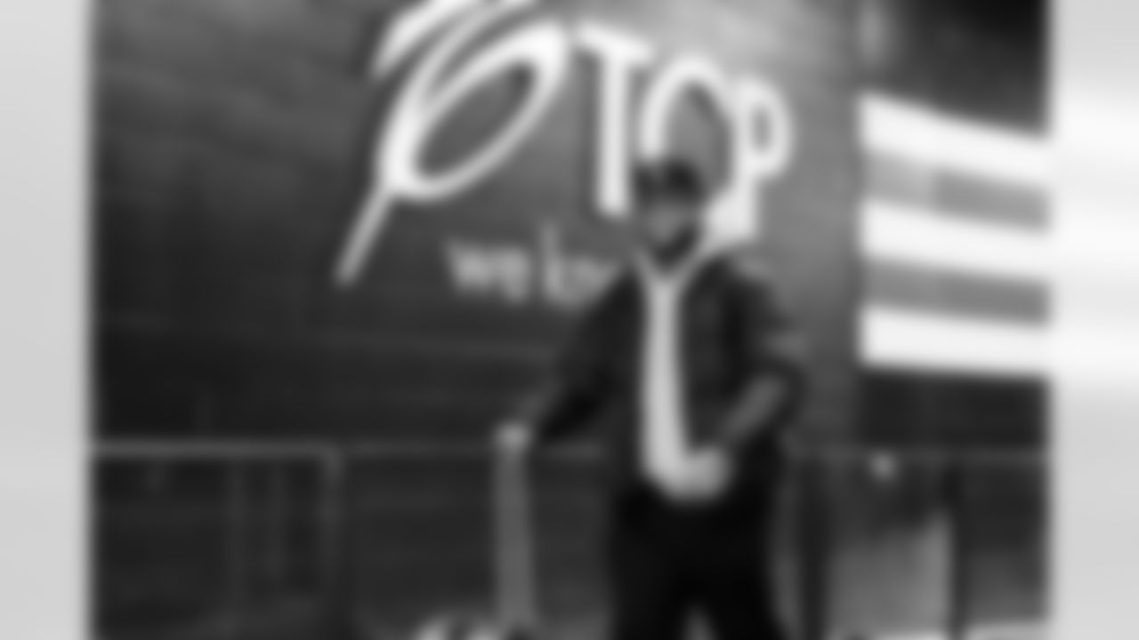 Linebacker Easton Mascarenas-Arnold (42) before a NFL football game between the Baltimore Ravens and Cleveland Browns on November 16, 2025 at Huntington Bank Field.