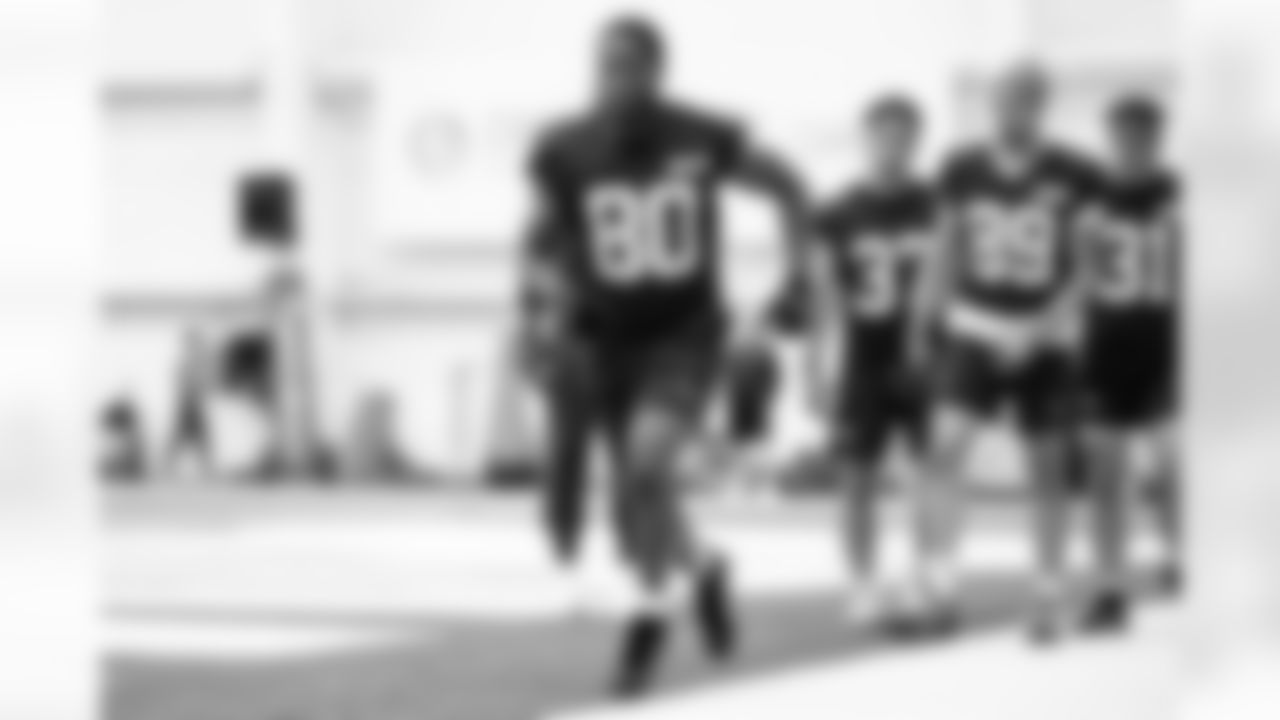 Wide receiver Jamari Thrash (80) during fieldwork in Phase II of the offseason at CrossCountry Mortgage Campus on May 15, 2025.