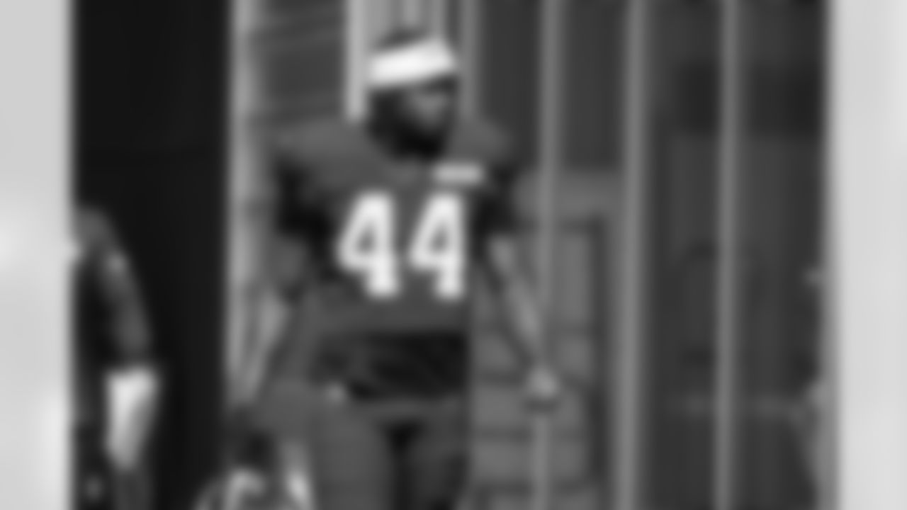 Tight end Harold Fannin Jr. (44) during practice at CrossCountry Mortgage Campus on September 17, 2025.