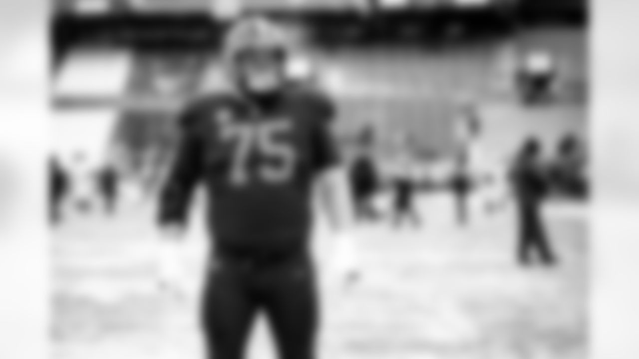 Offensive guard Joel Bitonio (75) before a NFL football game between the New Orleans Saints and Cleveland Browns on December 24, 2022 at FirstEnergy Stadium. The Browns lost 10-17.