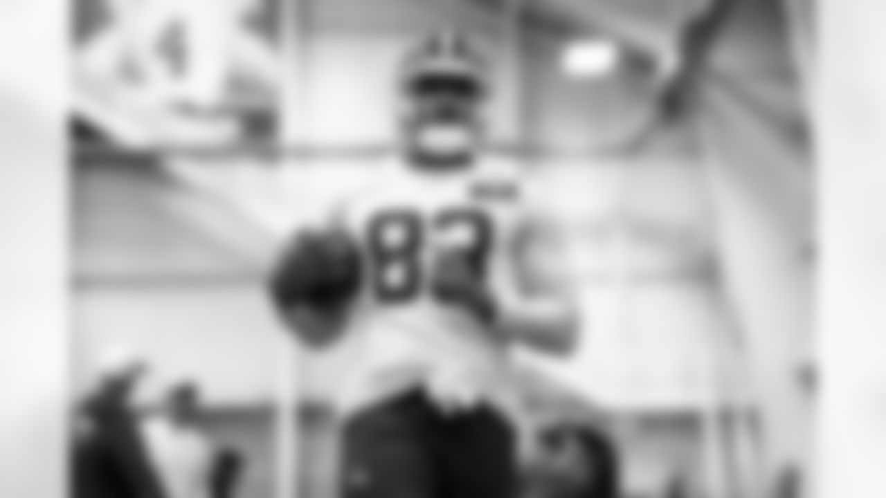 Tight end Zaire Mitchell-Paden (83) during a workout on the second day of Rookie Minicamp at CrossCountry Mortgage Campus on May 11, 2024.