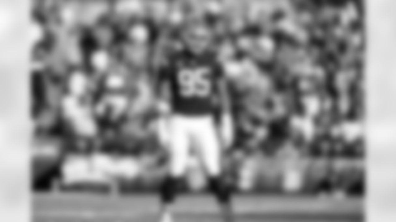 Defensive end Myles Garrett (95) during a NFL football game between the Buffalo Bills and Cleveland Browns on December 21, 2025 at Huntington Bank Field.