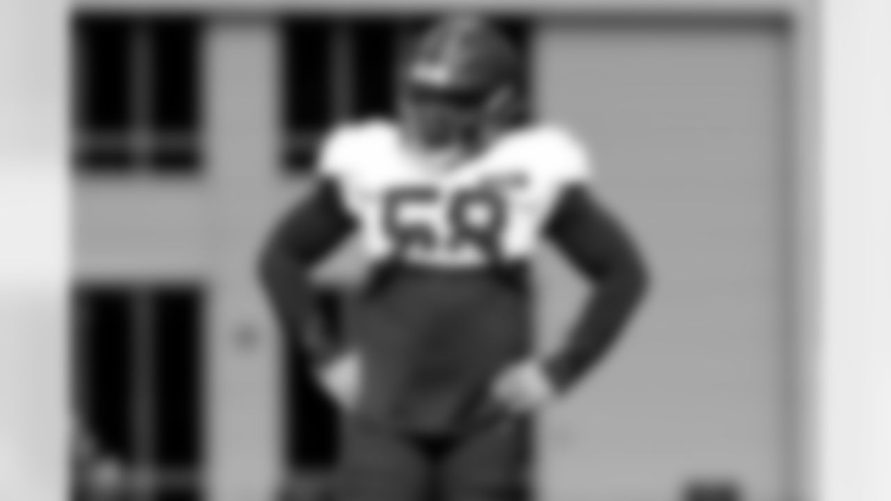 Defensive tackle Simeon Barrow Jr. (58) during practice at CrossCountry Mortgage Campus on October 15, 2025.