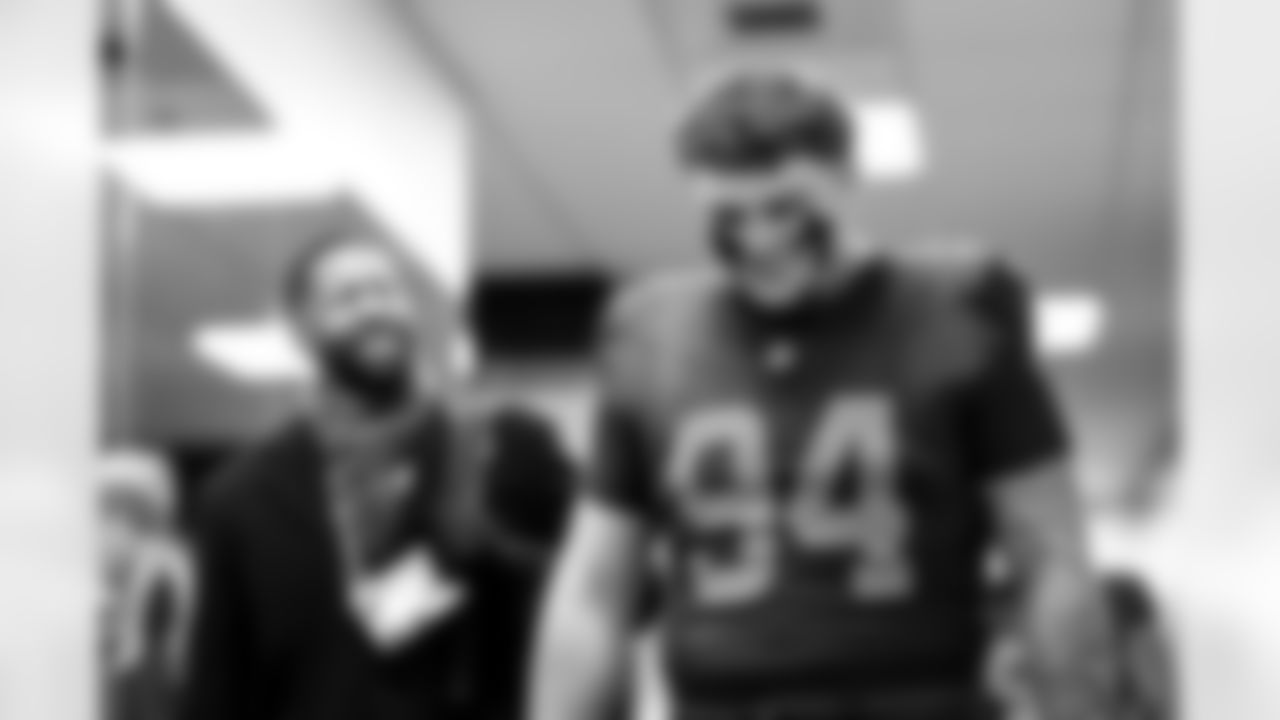 Executive Vice President of Football Operations and General Manager Andrew Berry and Defensive tackle Mason Graham (94) before a NFL football game between the Tennessee Titans and Cleveland Browns on December 7, 2025 at Huntington Bank Field.