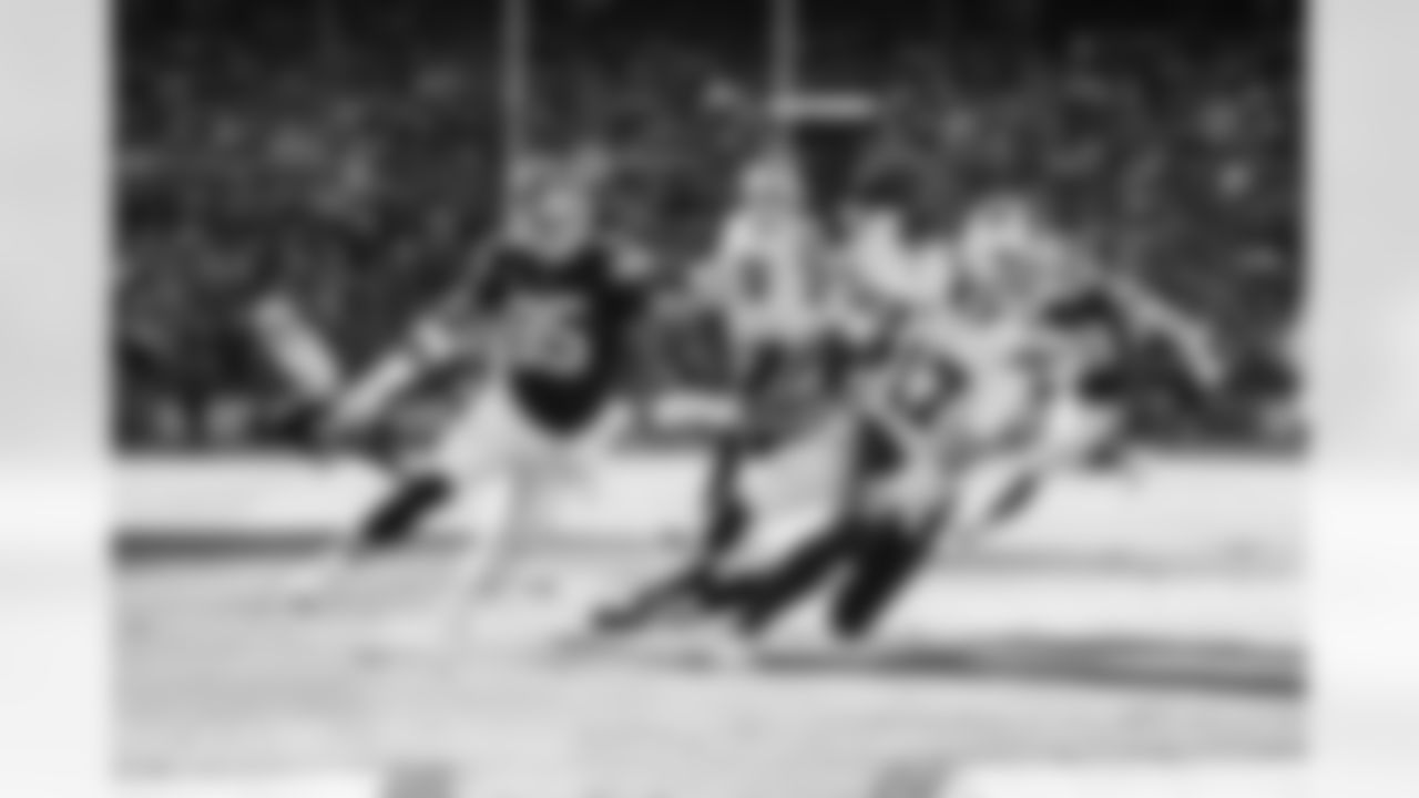 22.0 - Defensive end Myles Garrett (95) and Defensive end Alex Wright (91) sack Bills Quarterback John Allen (17)