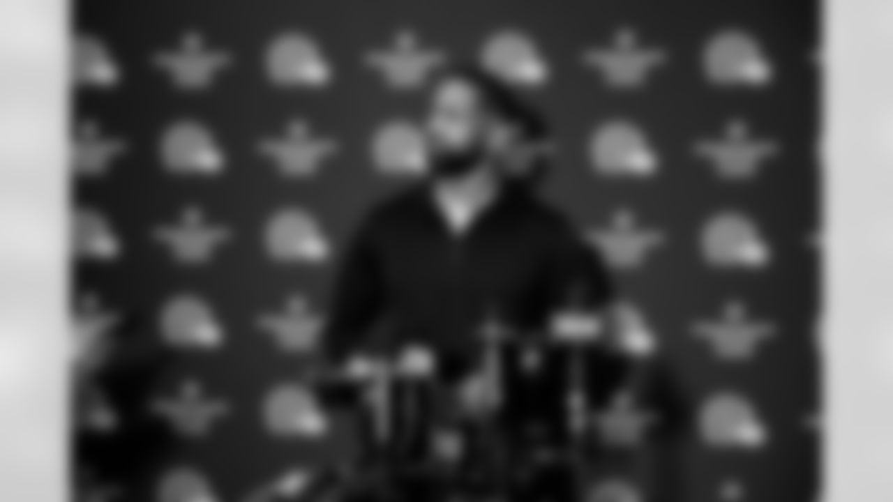 Executive Vice President of Football Operations and General Manager Andrew Berry speaks to the media after Head Coach Todd Monken's Introductory Press Conference at CrossCountry Mortgage Campus on February 3, 2026.