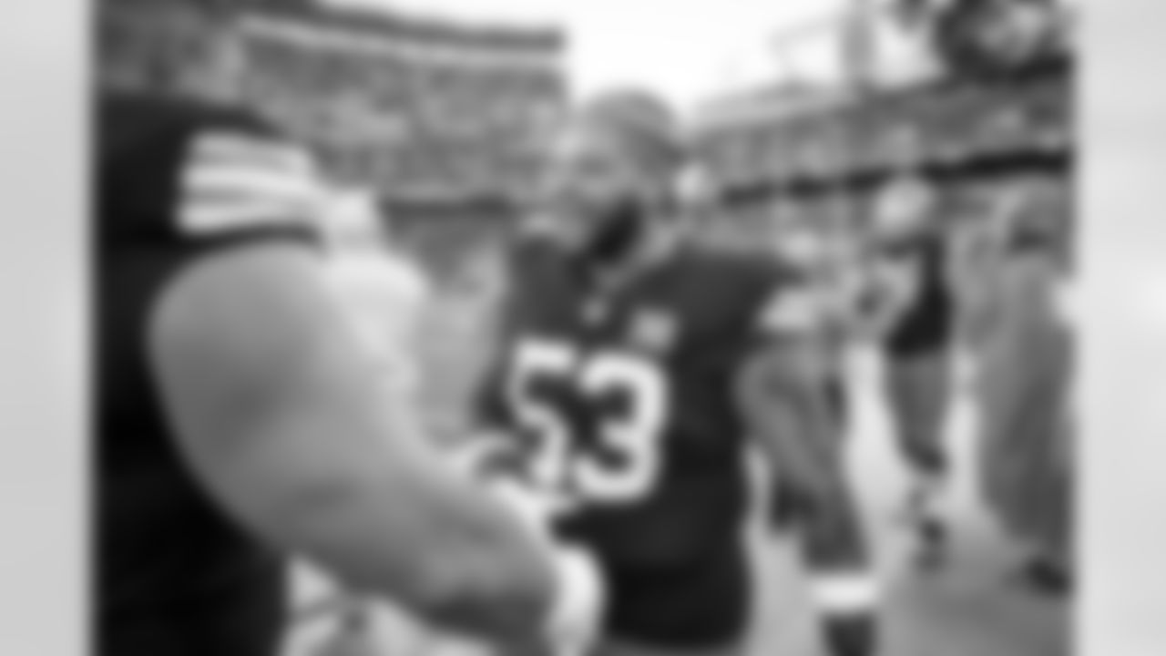 Center Nick Harris (53) during a NFL football game between the Pittsburgh Steelers and Cleveland Browns on November 19, 2023 at Cleveland Browns Stadium.