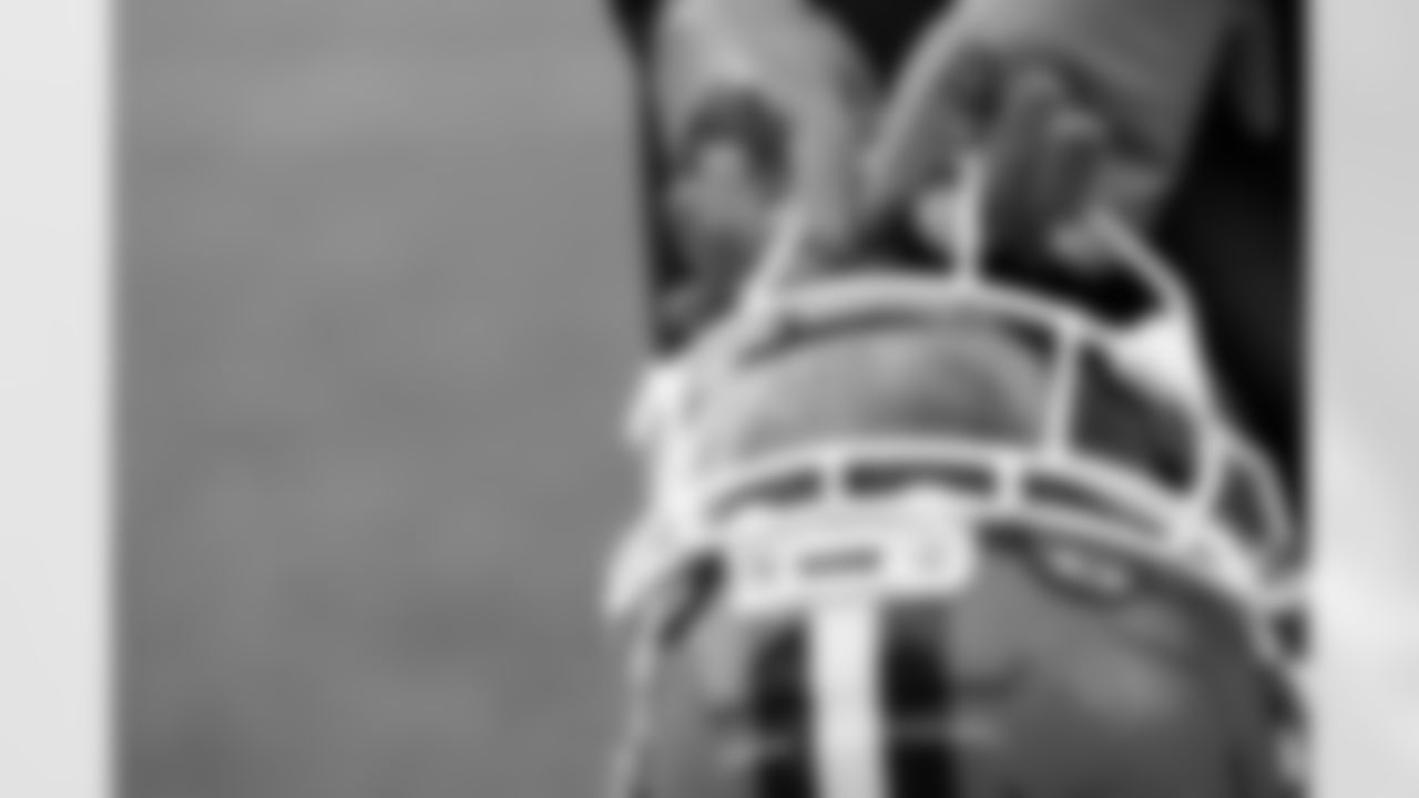 A helmet during Day 17 of Training Camp at CrossCountry Mortgage Campus on August 21, 2025.